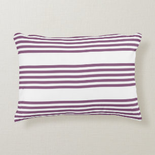Mauve paarse en witte vijf strepen patroon accent kussen