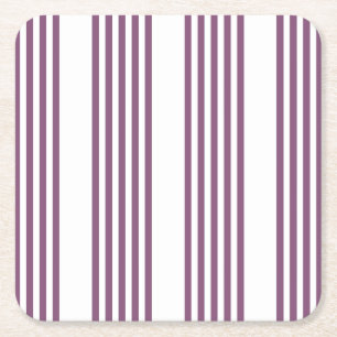 Mauve paarse en witte vijf strepen patroon kartonnen onderzetters