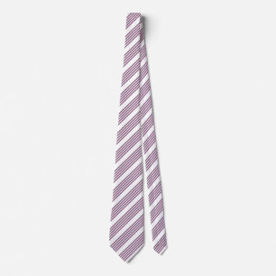 Mauve paarse en witte vijf strepen patroon stropdas