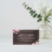Mauve paarse floral rustic website Tussenkaart Plaatskaartje (Staand voorkant)