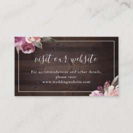 Mauve paarse floral rustic website Tussenkaart Plaatskaartje