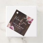Mauve paarse floral rustiwood bedankt voor je brui bedankjes labels (In situ)