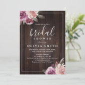 Mauve paarse floro rustige vrijgezellenfeest kaart (Staand voorkant)