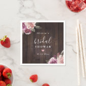 Mauve paarse floro rustige vrijgezellenfeest servet (Insitu)