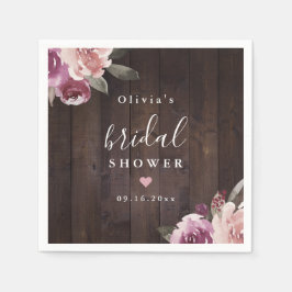 Mauve paarse floro rustige vrijgezellenfeest servet