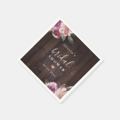 Mauve paarse floro rustige vrijgezellenfeest servet (Hoek)