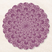 Mauve paarse herbloemige florale botanische bever kartonnen onderzetters (Voorkant)