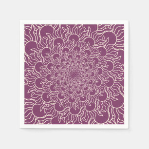 Mauve paarse herhaalde bloem botanische bloem servet