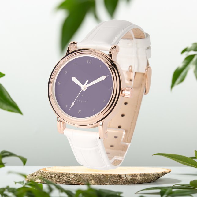 Mauve Paarse initiaal monogram eWatch Horloge (Creator heeft geüpload)