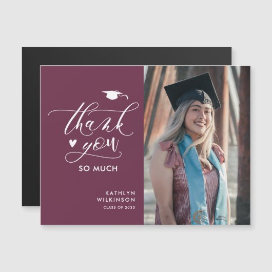 Mauve Paarse minimalistische foto-Afstuderen Harte (Voorkant / Achterkant)