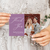 Mauve Paarse Modern Minimalist Weddenschap Dank u Briefkaart