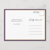 Mauve Paarse Moderne Minimalistische Vrijgezellenf Uitnodiging Briefkaart (Achterkant)