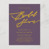 Mauve Paarse Moderne Minimalistische Vrijgezellenf Uitnodiging Briefkaart (Voorkant)