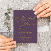 Mauve Paarse Moderne Minimalistische Vrijgezellenf Uitnodiging Briefkaart