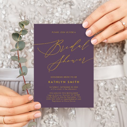 Mauve Paarse Moderne Minimalistische Vrijgezellenf Uitnodiging Briefkaart