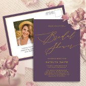 Mauve Paarse Moderne Minimalistische Vrijgezellenf Uitnodiging Briefkaart