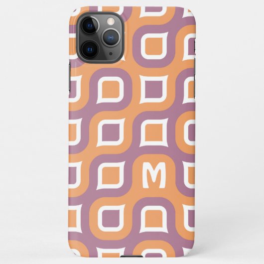 Mauve Paarse perzik Sinaasappel wit Mideeuwse Patr iPhone Hoesje (Achterkant)