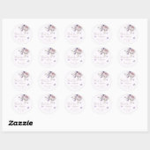 Mauve Paarse vlinder Baby shower dank u Ronde Sticker (Vel)