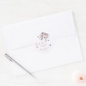 Mauve Paarse vlinder Baby shower dank u Ronde Sticker (Envelop)
