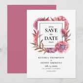 Mauve Paarse Waterverf Hydrangeas Floral Lijst Save The Date (Voorkant / Achterkant)
