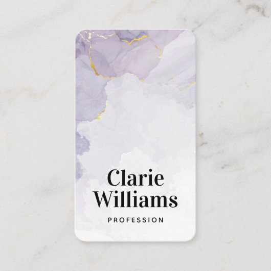Mauve Paarse Waterverf Visitekaartje (Voorkant)