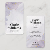 Mauve Paarse Waterverf Visitekaartje (Voorkant / Achterkant)
