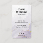 Mauve Paarse Waterverf Visitekaartje (Achterkant)