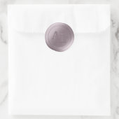 Mauve Paarse Wax Seal Monogram Bruiloft Stickers (Tas)