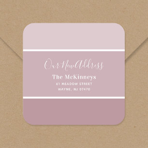 Mauve Paint Staal Nieuw adres Vierkante Sticker