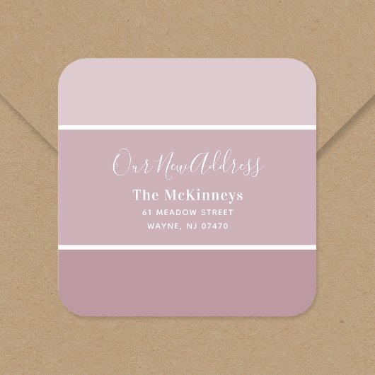 Mauve Paint Staal Nieuw adres Vierkante Sticker