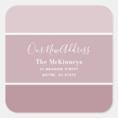 Mauve Paint Staal Nieuw adres Vierkante Sticker (Voorkant)