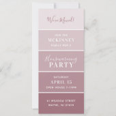 Mauve Paint Swatch Kaart Housewarming Party Invite (Voorkant)