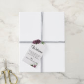 Mauve Peony bruiloft welkomsttas Cadeaulabel (Met Touw)