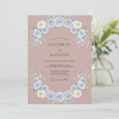Mauve Periwinkle Wisteria Bruiloft Kaart (Staand voorkant)