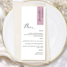 Mauve Persoonlijk met gastnaam Elegant Menu