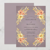 Mauve Perzik Ranunculus Eucalyptus Bruiloft Kaart (Voorkant / Achterkant)