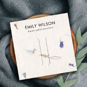 MAUVE PETAL HANDGEMAAKTE PAPIEREN HAARCLIP DISPLAY VIERKANTE VISITEKAARTJE