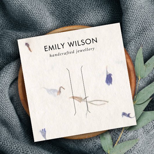 MAUVE PETAL HANDGEMAAKTE PAPIEREN HAARCLIP DISPLAY VIERKANTE VISITEKAARTJE