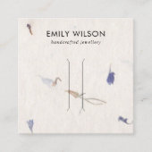 MAUVE PETAL HANDGEMAAKTE PAPIEREN HAARCLIP DISPLAY VIERKANTE VISITEKAARTJE (Voorkant)