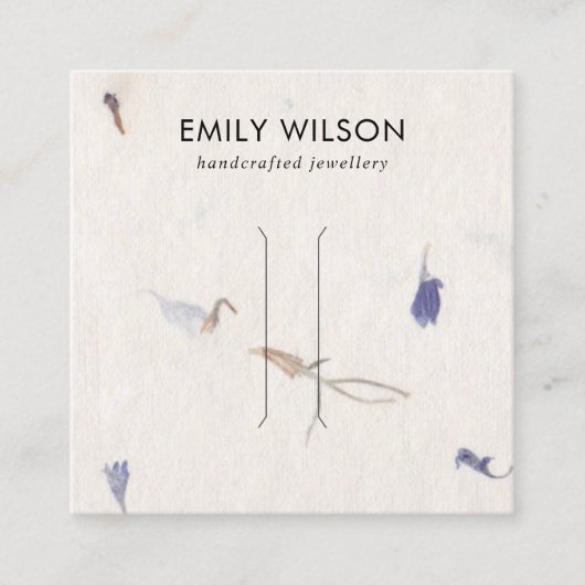 MAUVE PETAL HANDGEMAAKTE PAPIEREN HAARCLIP DISPLAY VIERKANTE VISITEKAARTJE (Voorkant)