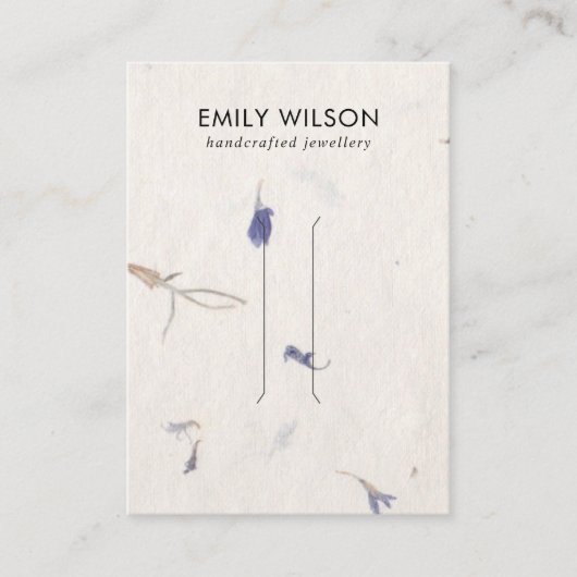 MAUVE PETAL HANDGEMAAKTE PAPIEREN HAARCLIP DISPLAY VISITEKAARTJE (Voorkant)