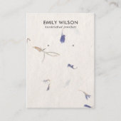 MAUVE PETAL HANDGEMAAKTE PAPIEREN STUD OORBEL DISP VISITEKAARTJE (Voorkant)