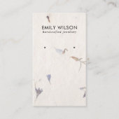 MAUVE PETAL HANDGEMAAKTE PAPIEREN STUD OORBEL DISP VISITEKAARTJE (Voorkant)