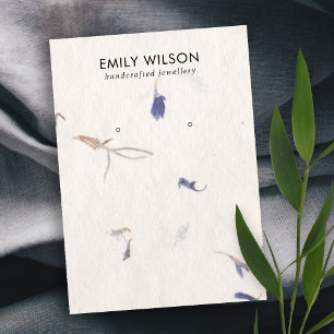 MAUVE PETAL HANDGEMAAKTE PAPIEREN STUD OORBEL DISP VISITEKAARTJE