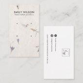 MAUVE PETAL HANDMADE PAPIER 2 STUD EARRING DISPLAY VISITEKAARTJE (Voorkant / Achterkant)