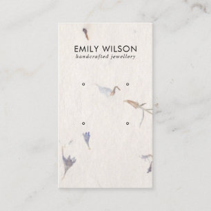 MAUVE PETAL HANDMADE PAPIER 2 STUD EARRING DISPLAY VISITEKAARTJE