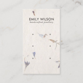 MAUVE PETAL HANDMADE PAPIER 3 STUD EARRING DISPLAY VISITEKAARTJE