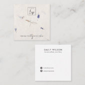 MAUVE PETAL HANDMADE PAPIER STUD EARRING DISPLAY VIERKANTE VISITEKAARTJE (Voorkant / Achterkant)