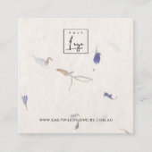 MAUVE PETAL HANDMADE PAPIER STUD EARRING DISPLAY VIERKANTE VISITEKAARTJE (Voorkant)