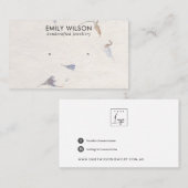 MAUVE PETAL HANDMADE PAPIER STUD EARRING DISPLAY VISITEKAARTJE (Voorkant / Achterkant)